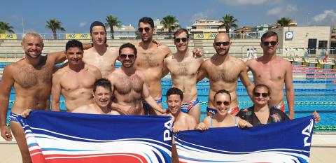 les nageurs et poloïstes de Paris Aquatique aux Eurogames 2019 de Rome